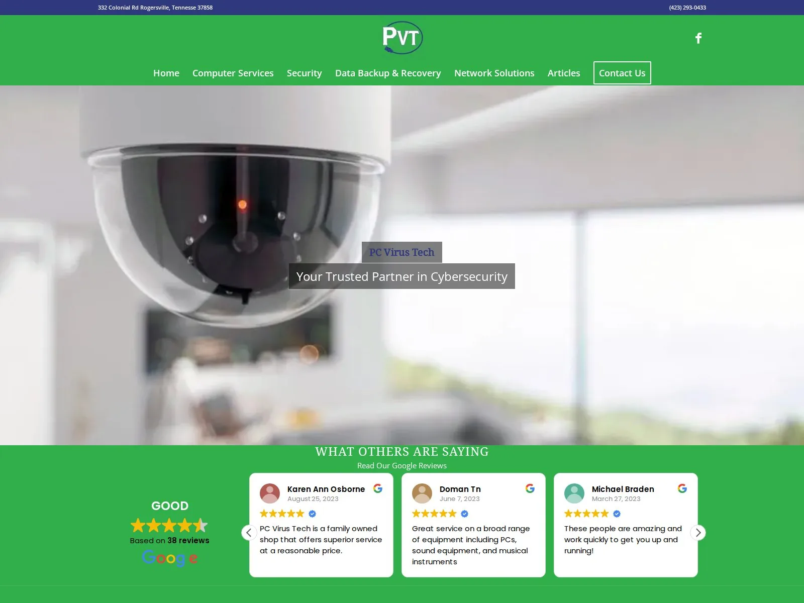 The old PC Virus Tech homepage, from a Wayback Machine capture